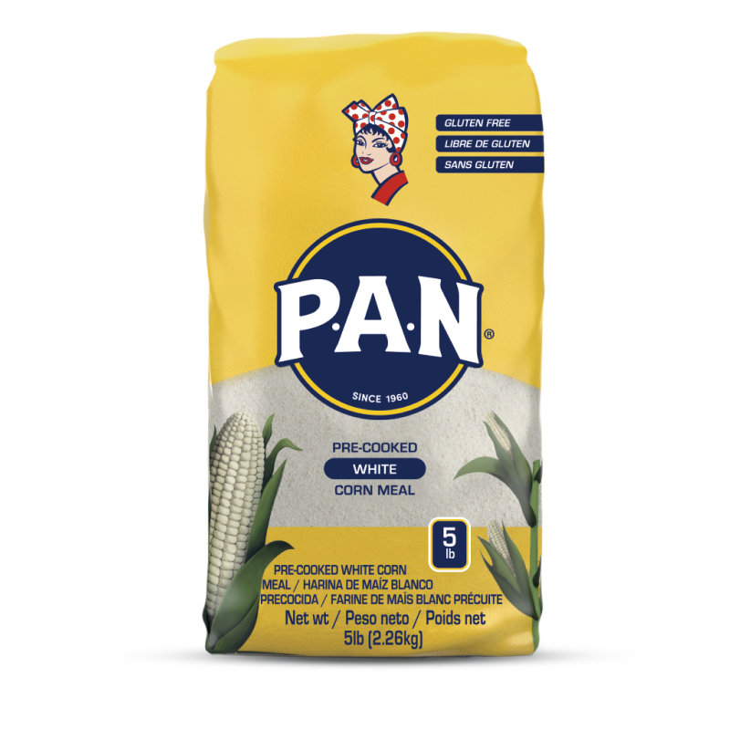 P.A.N. PRE-COOKED WHITE CORN MEAL  5LB (GLUTEN FREE)
