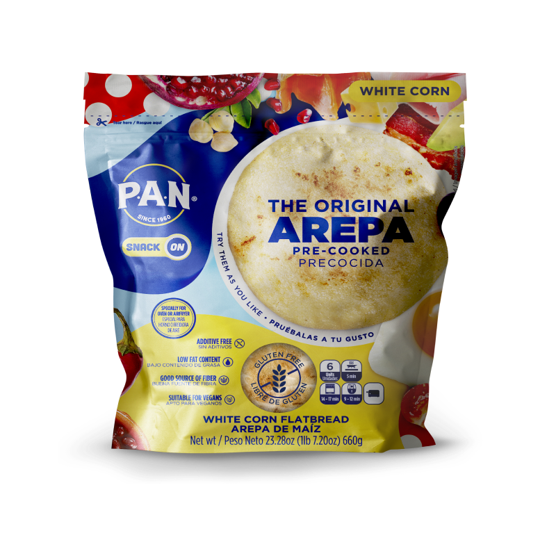 THE ORIGINAL P.A.N. AREPA – FROZEN & PRE-COOKED. GLUTEN FREE (6 UNITS)